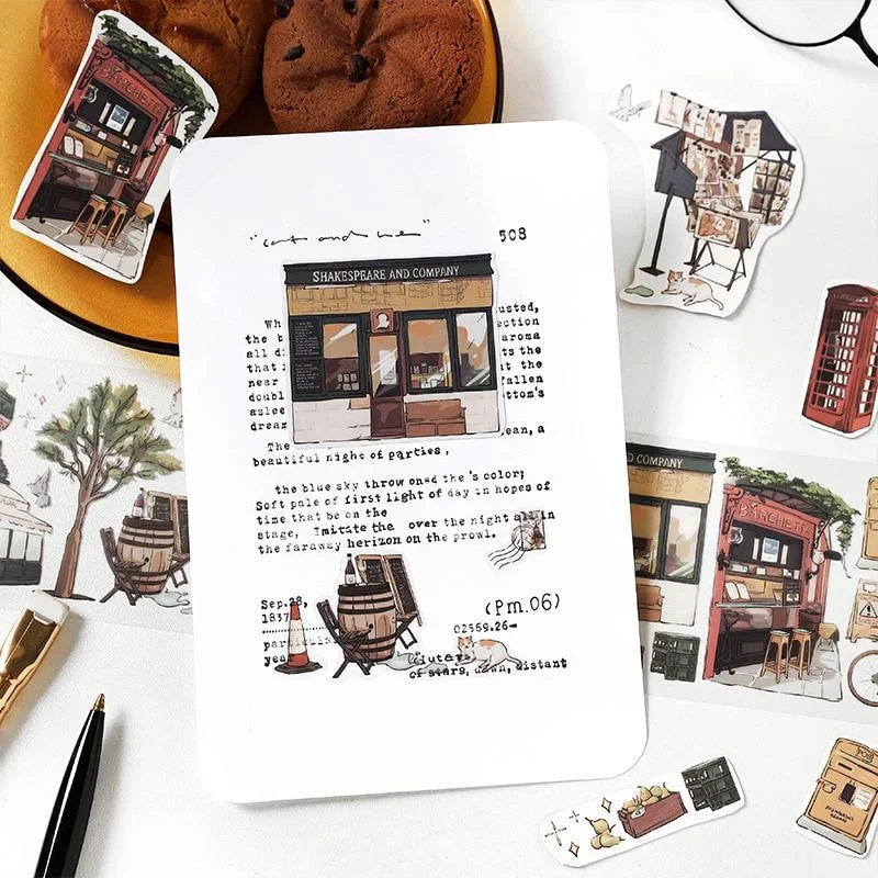 Washi Tape Retro Things Old Stuff Objects Car Kitchen Tool Beard Food Diy Label For Art Project Scrapbooking Journal Album Diary