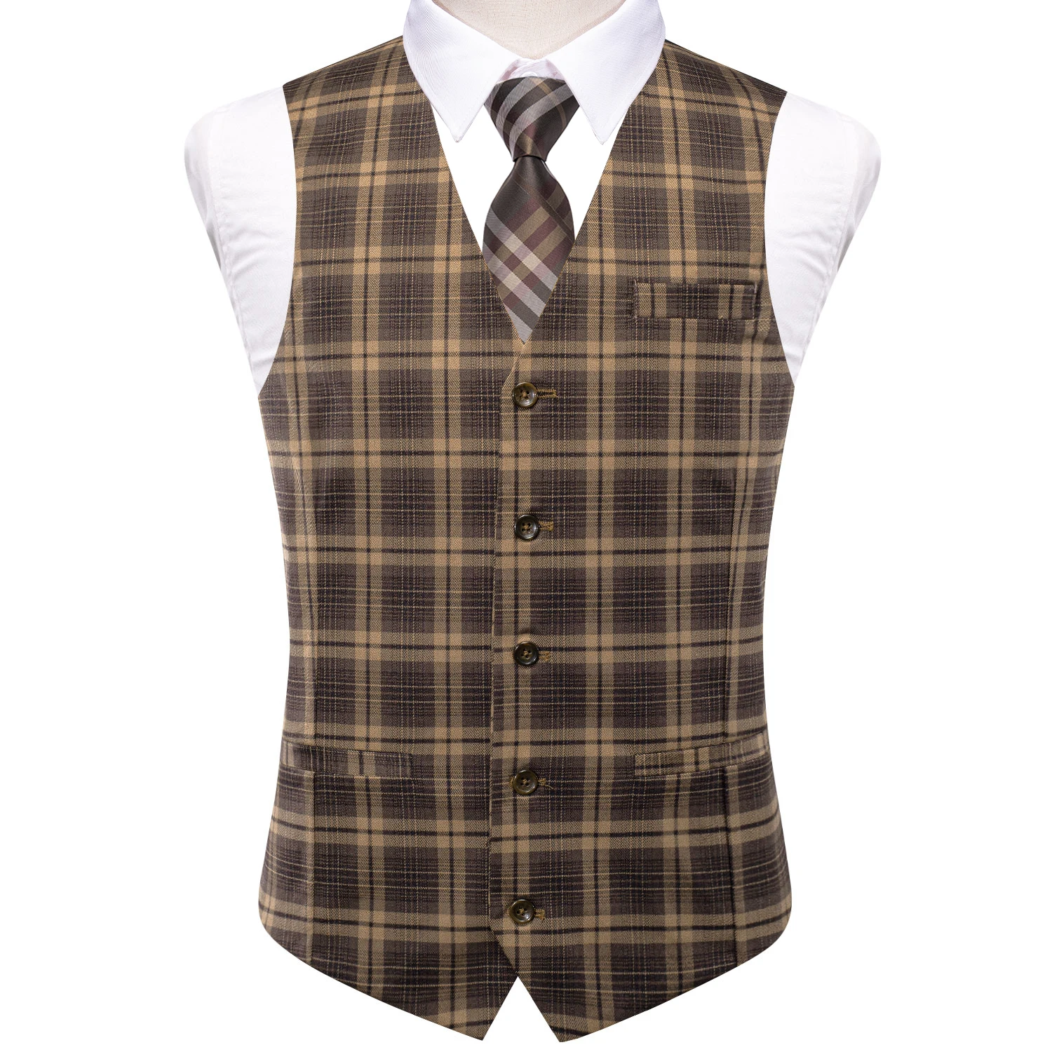 Hi-Tie Viscose Mens Vest With Necktie Jacquard Solid Plain Striped Waistcoat Jacket Hanky Cufflinks Wedding Business S to XXXL 2