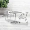 23.5'' Square Aluminum Indoor-Outdoor Table Set with 2 Slat Back Chairs 2