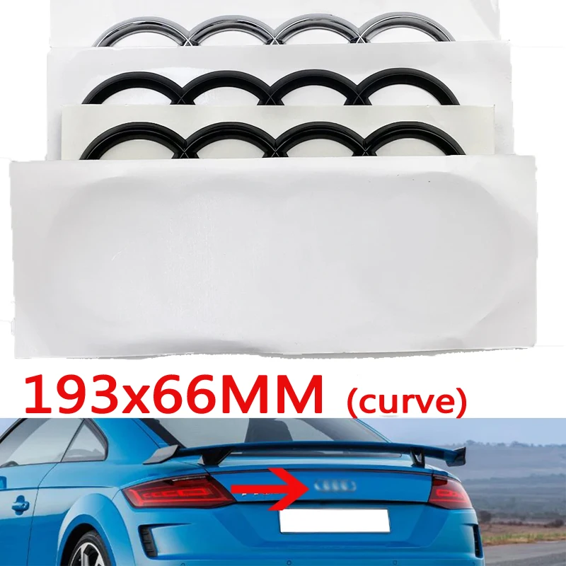 Curva 193X66Mm Per Audi 4 Anelli Coperchio Bagagliaio Posteriore Distintivo Logo Emblema Per Audi A1 A3 A5 A4 S3 A4L S6 Tt Auto Decorare Accessori