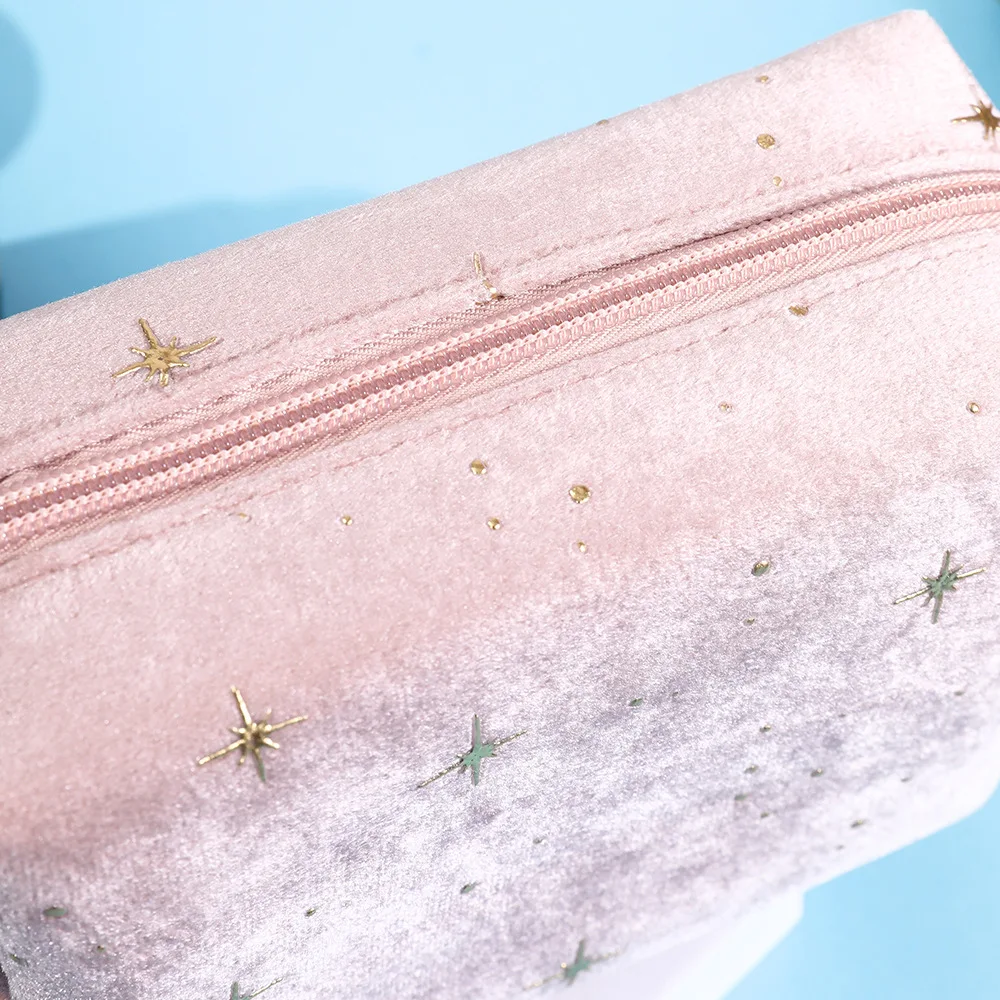 Girl Velvet Makeup Bag Organizer Soft Girl Lipstick Storage Bag Women Toiletry Beauty Make Up Case Pouch Portable Cosmetic Bag 6