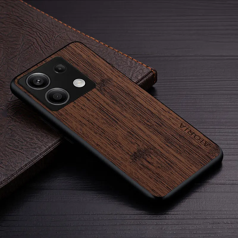 Luxury Bamboo Wood Pattern Leather Phone Case - Elegant Protection Cover