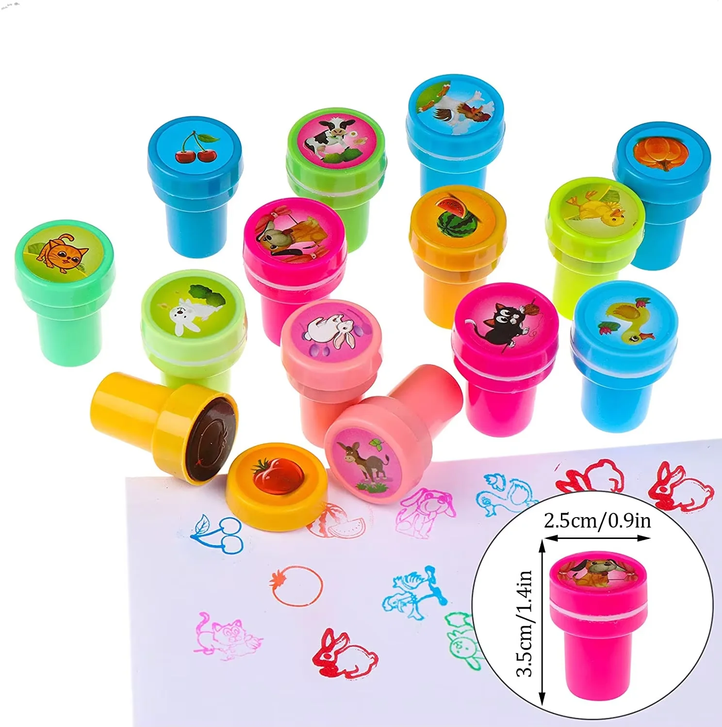 Cute Cartoon Animal Self Ink Rubber Stamp Toys Kids Educational Toys Puzzle DIY Scrapbook Birthday Gift 10 Pack