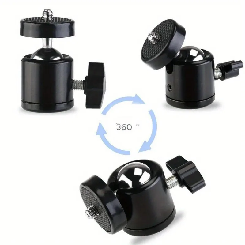 Universal mini Ball Head Adapter Angle Adjustment 1/4 & 3/8 Screw For DSLR Camera Mic Stand LED Light Tripod tripod ball head cold shoe ball head camera head adapter
