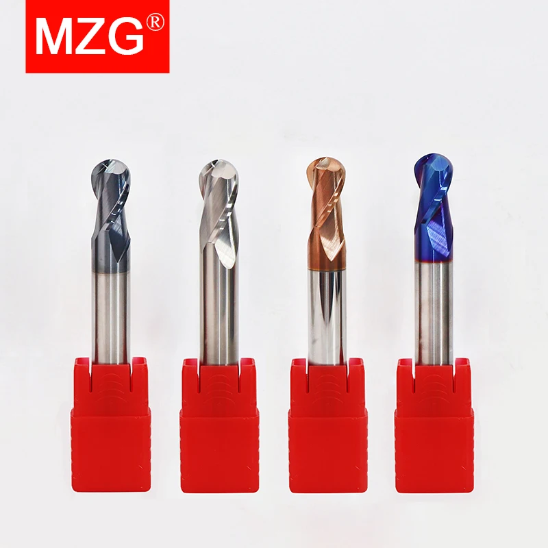 MZG 2 Flöte HRC45 HRC55 HRC65 Kugelfräser Nano-Beschichtung Hartstahl Gusseisen Hartmetallwerkzeug Wolframfräser R0.5-R6.0