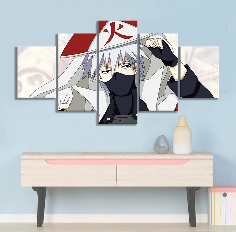 

Unframed 5pcs HD Cartoon Wall Picture Kakashi The 6th Hokage NARUTO Anime Poster Comics Art Canvas Paintings for Bedroom Decor