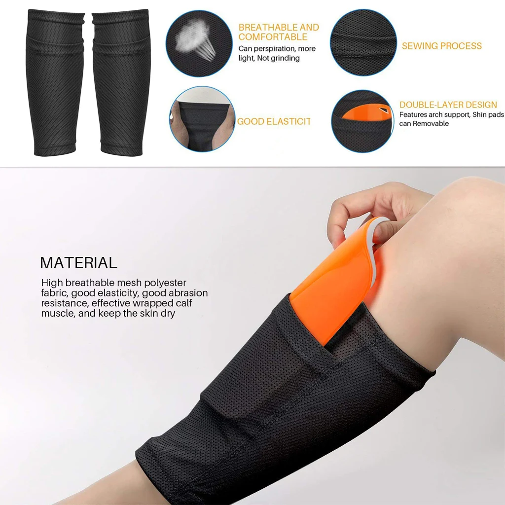 Shin Guard Pads Soccer Shin Guards 1 Pair Soccer Football Teens Socks Pads Professional Shields Legging Sleeves Protective Gear