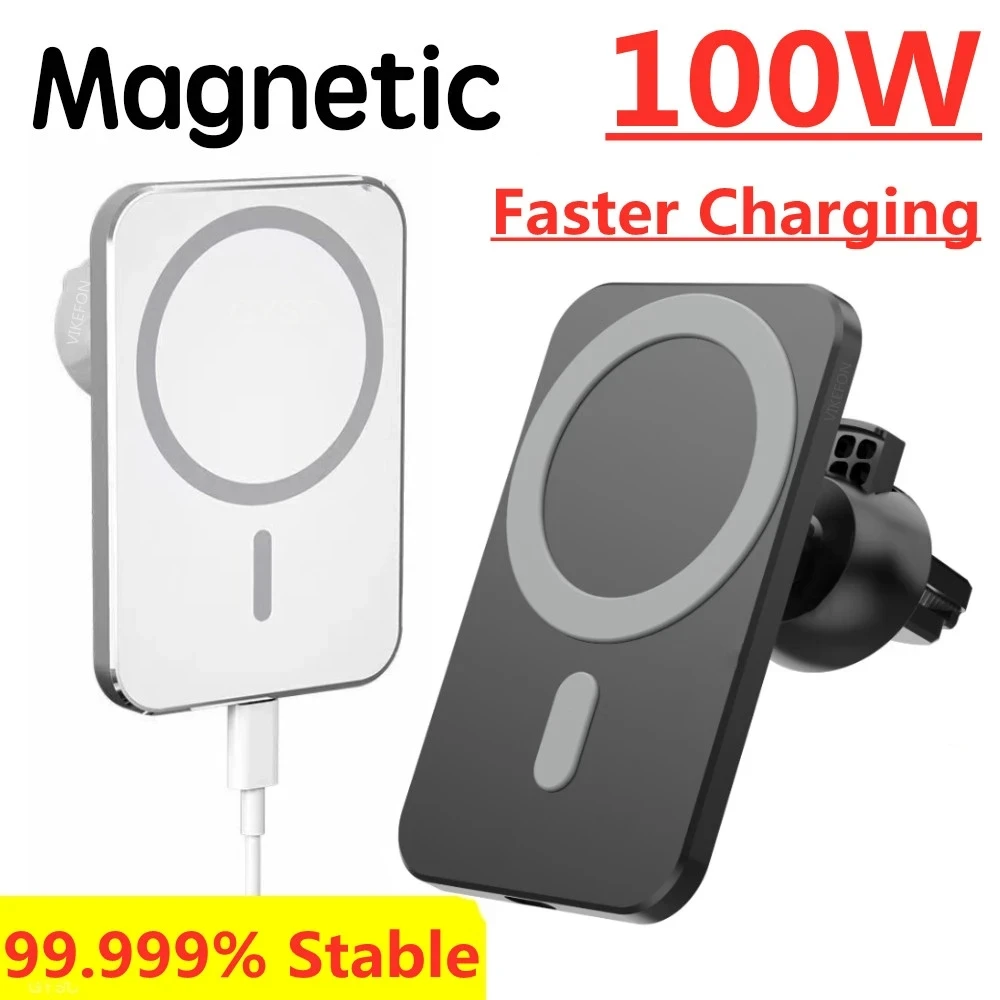 100W Wireless Car Charger Air Vent Mount for MacSafe iPhone 13