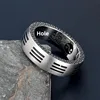 Titanium Steel Nine-Syllable Truth Ring Chinese Style Tai Chi Simple Men's Ring Ba Gua Ring Cross-Border Vintage Jewelry