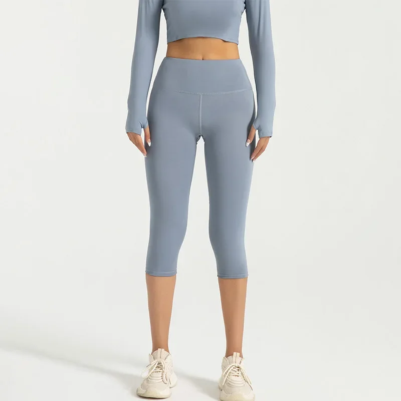 Women's Yoga Pants High Waist Capri Pants 3/4 Leggings Exercise Seamless Abdomen Running Fitness Tights Gym women yoga pants