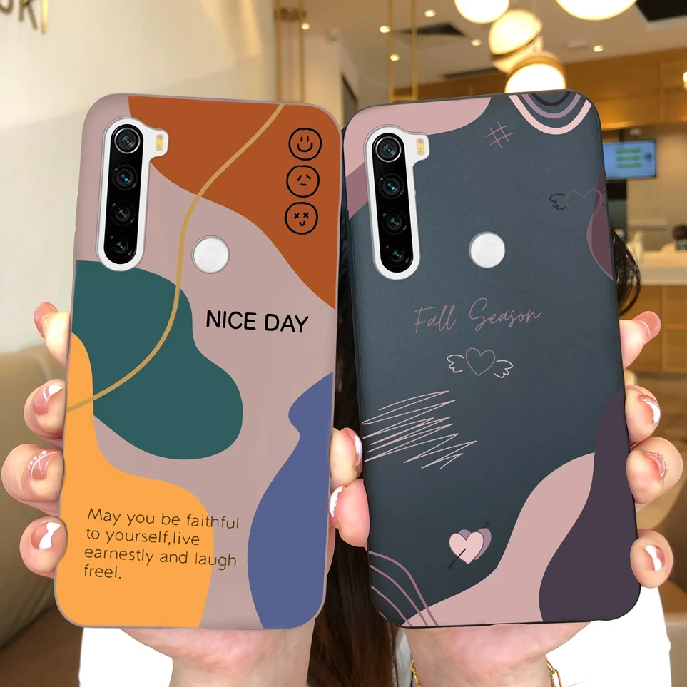 For Xiaomi Redmi Note 8 8T 8 Pro Case Love Heart Soft Silicone Matte Back Cover Fall Prevention Coque phone case