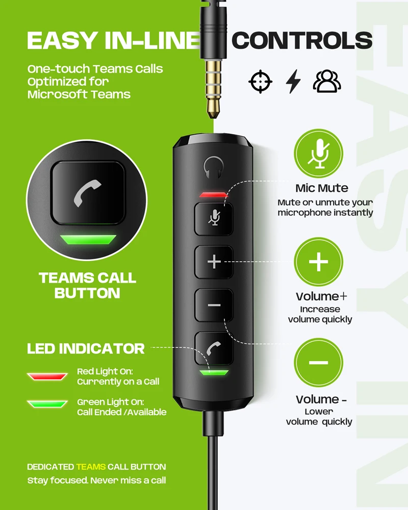 에이서 USB 헤드셋 (PC 컴퓨터용, 노이즈 캔슬링 마이크 포함, 노트북용, 콜센터용, 유선, 업무용)