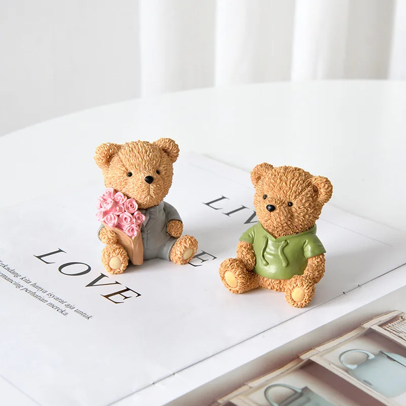 3D Cute Bear Scented Candle Mold Bear Resin Soap Mold for Candles Home Decoration Silicone for Resin Teddy bear candle mold
