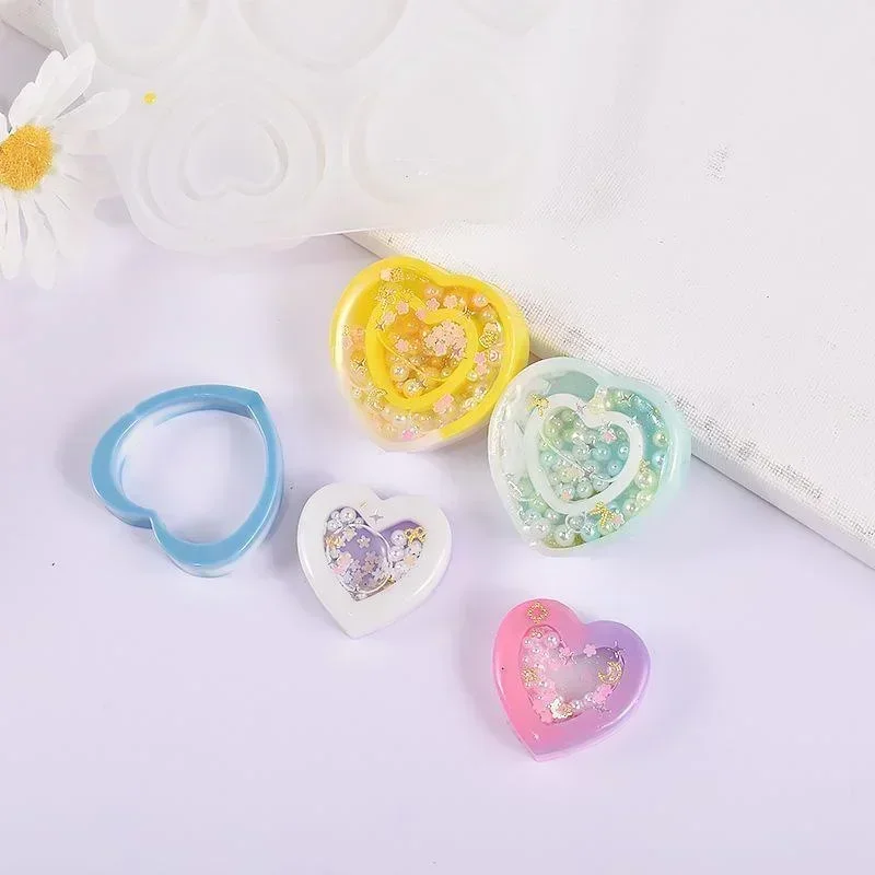 Resin Shaker Silicone Molds DIY Heart Shape Mold Silicone Epoxy Resin Mold Jewelry Tools Jewelry Accessories