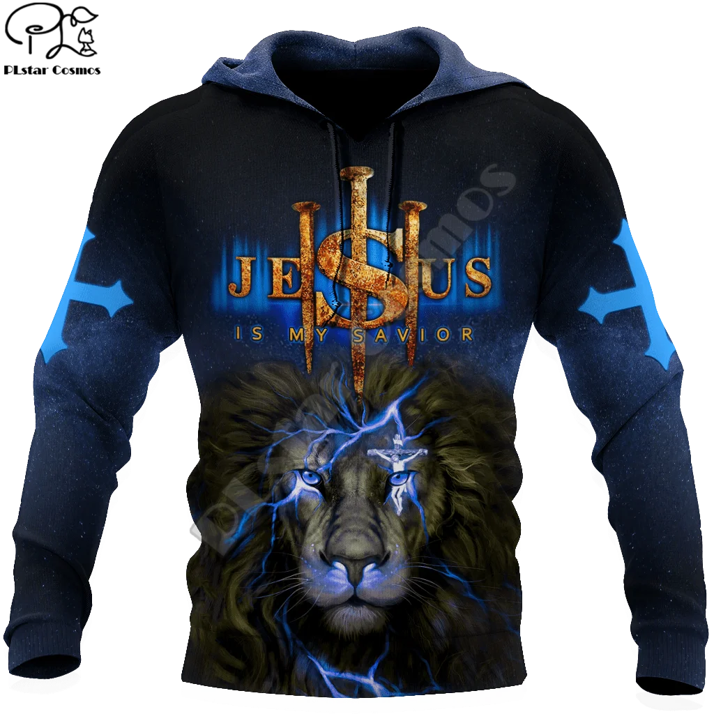 

NewFashion Christian Child Of God Savior Jesus Lion Retro Tattoo Pullover 3DPrint Men/Women Harajuku Casual Funny Zip Hoodies 4D
