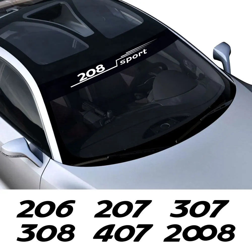 Per Peugeot 206 308 307 207 Rcz Rifter 407 208 108 3008 Car Front Parabrezza Sticker Styling Decalcomanie Accessori Esterni Auto