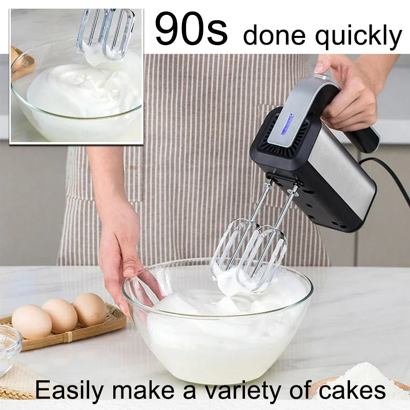 Electric Egg Beater Stainless Steel Mini Whipped Cream White and Flour Mixer Cake Baking Egg Beater Multifunctional Dough maker 3