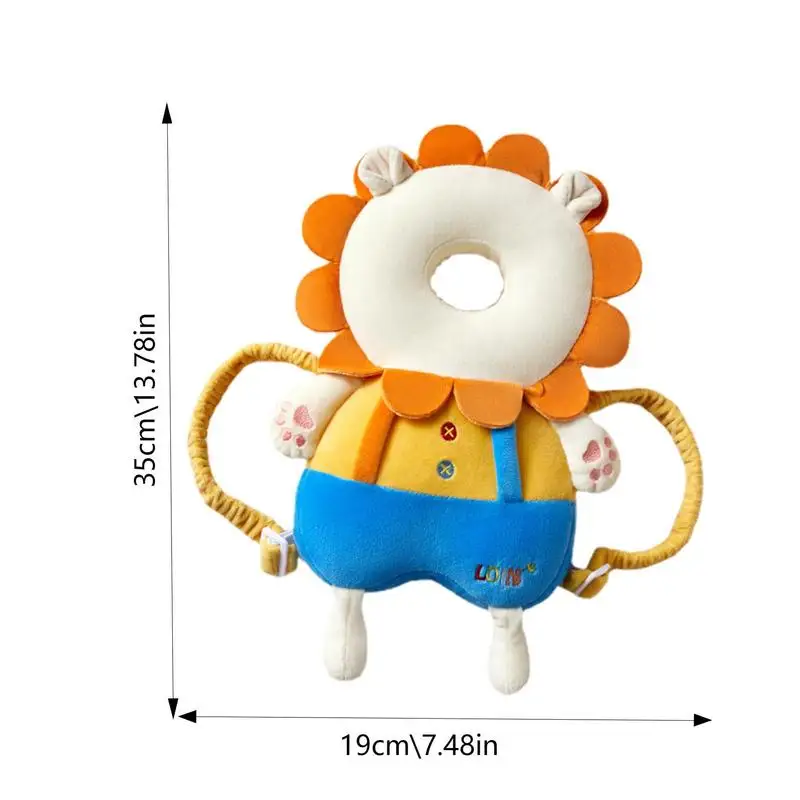 Stuffing Animal Shape Baby Back Protection Pillow Backpack Toddlers Head Protection Pillow Anti-fall for Baby Walking & Crawling 6
