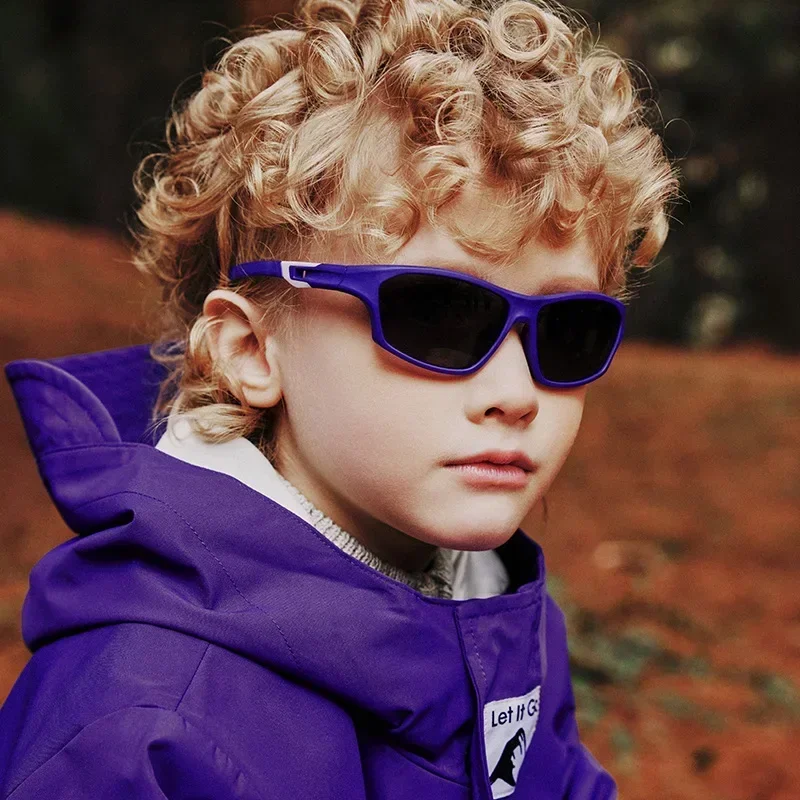 Lunettes De Soleil Enfants Unisexe - UV400, Monture Noire, Style Années 80