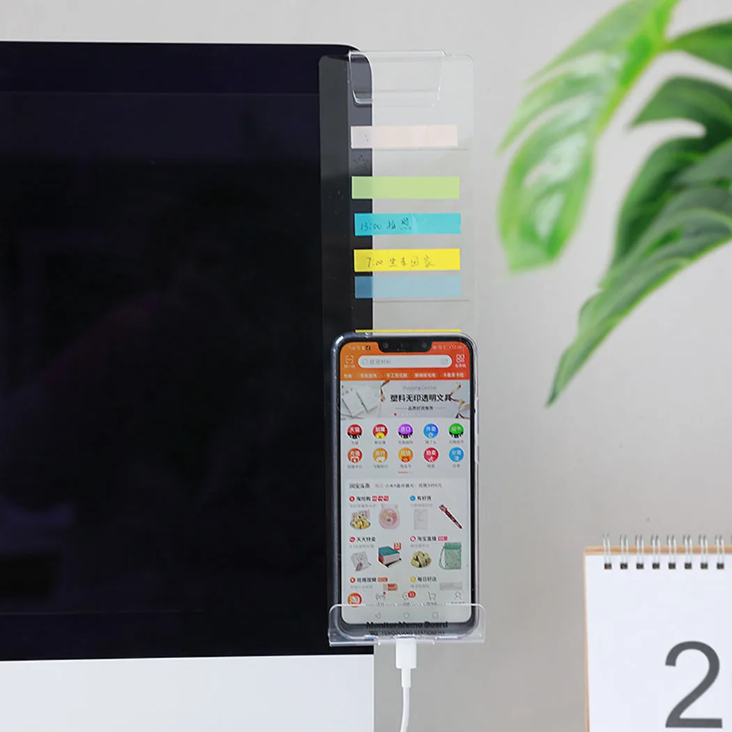 Sticky Note Holder 30 X 8 X 2cm Memo Board Office School Tiny Storage Transparent Wear-resistance Acrylic Creative