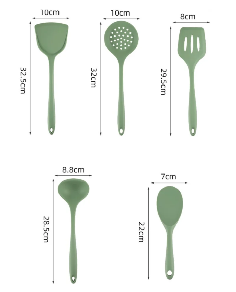 Dropship 4pcs/5pcs/7pcs Food Grade Silicone Spatula Non-stick Pan Special  Cooking Shovel; Kitchen Utensils Set; Household Soup Spoon Leak Spoon;  Kitchen Tools to Sell Online at a Lower Price