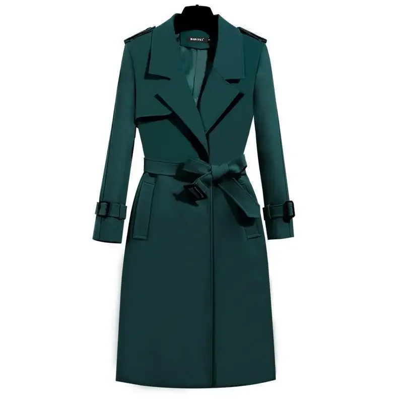 Windbreaker Women's Mid length Korean Autumn 2023 New Slim Fit Waist Spring Fashion Spring and Autumn Coat