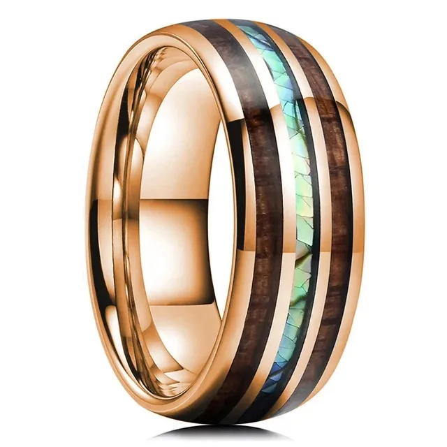 Bagues en titane et acier pour hommes, couleur violette, incrustation de coquille d'ormeau colorée, anneaux en acier inoxydable pour hommes, bijoux de mariage