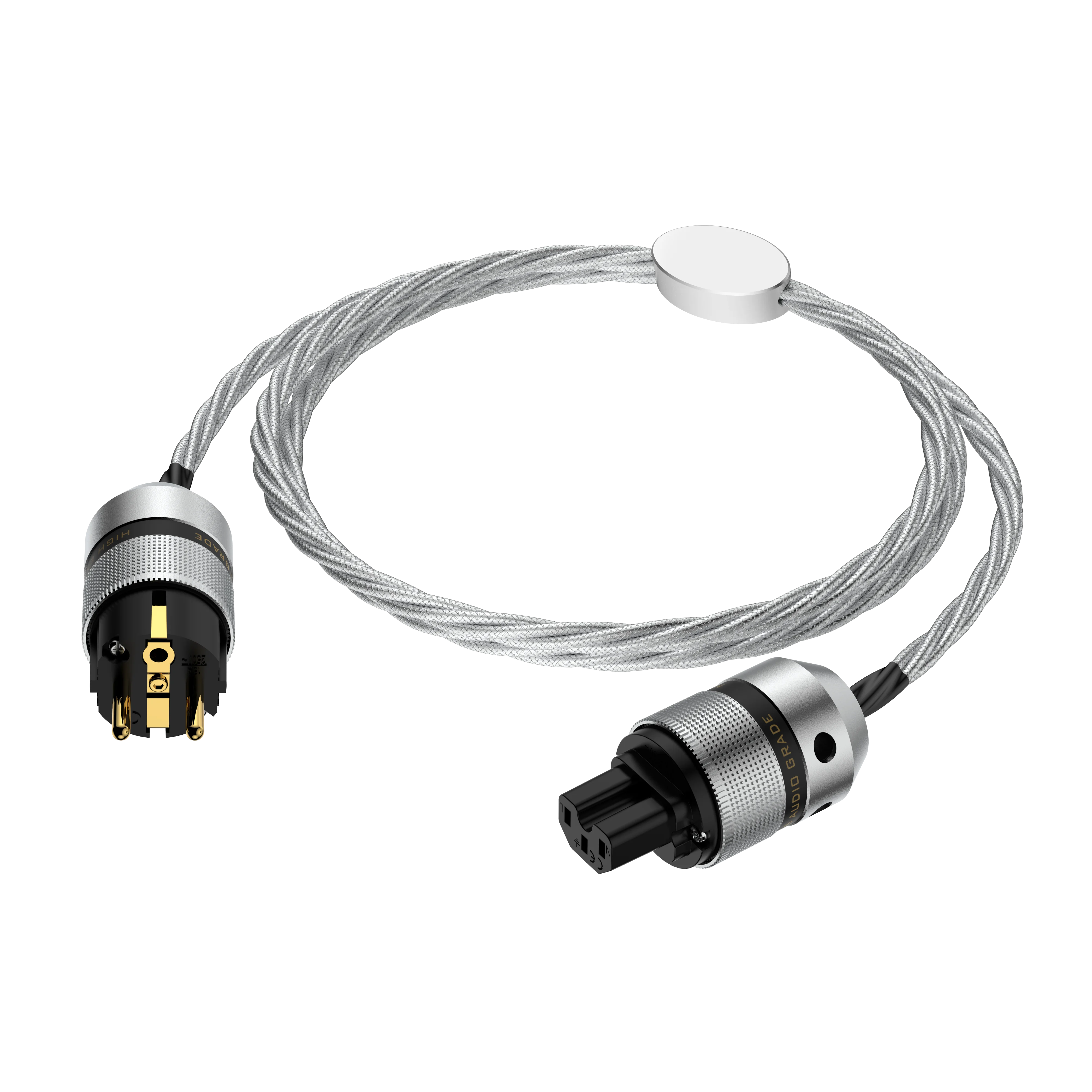 HiFi Audiophile 6N OCC 은도금 전원 케이블 EU/US/AU DAC 증폭기 전원 필터용