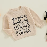 Baby Girls Boys Jumpers Autumn Winter Knit Sweater Clothes Long Sleeve Letter Embroidery Toddler Infant Pullover Tops Knitwear