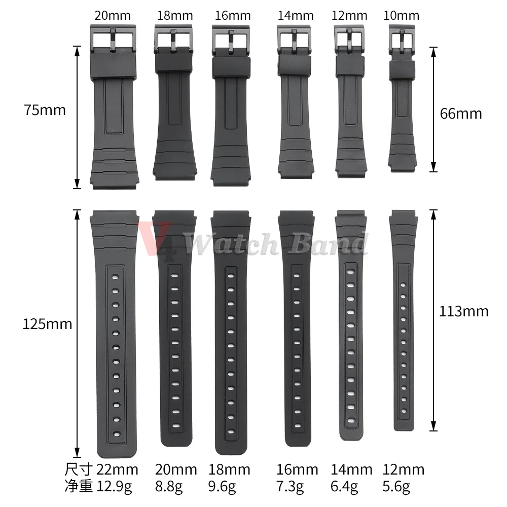 Versatile Silicone Watch Strap - Multiple Sizes Available