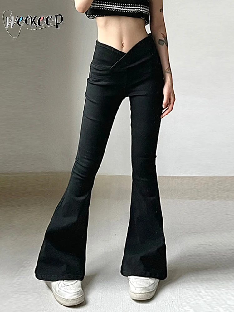 Korean Style] Black High Waist Casual Slim Fit Flare Pants – Ordicle