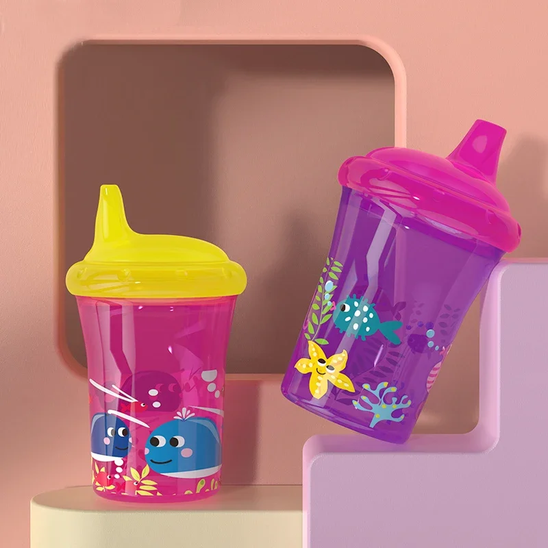 Baby Spill Resistant Bite Resistant Cup BPA Free Newborn Training Bottle 260ml