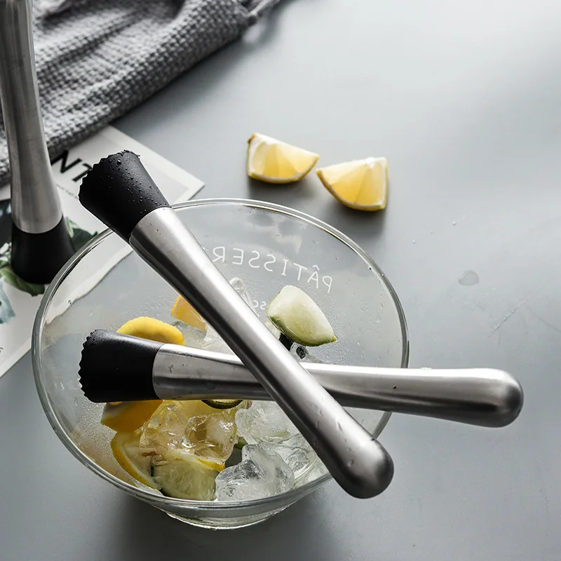 Stainless Steel DIY Muddler Pestle Ice Breaker Hammer Chipper Fruit Vegetable Crusher Stirrer Swizzle Sticks Kitchen Bar Tool