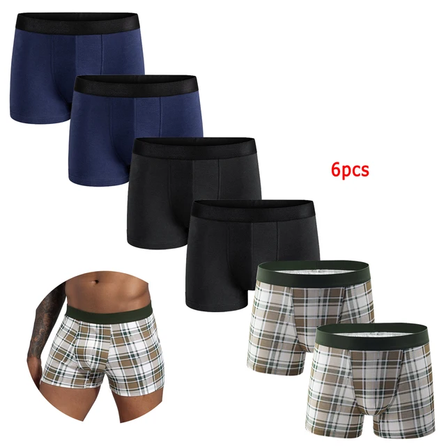 Paquete de 6 uds. De bragas 2024 para hombre, ropa interior de algodón, Boxer y calzoncillos de marca para hombre, conjunto de lujo, pantalones cortos, Kit antideslizante 6