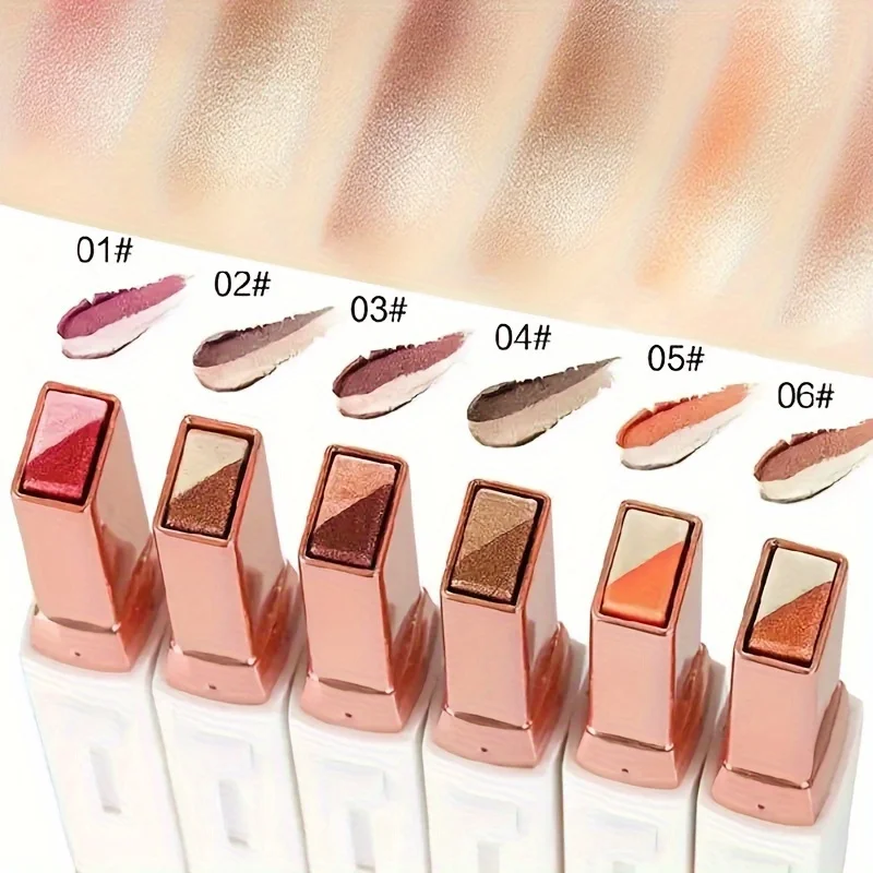 Double Color Eyeshadow Stick Pearlescent Eyeshadow Pencil Glitter Liner Highlighter Multicolor Eye Shadow Eyes Makeup Cosmetics 5