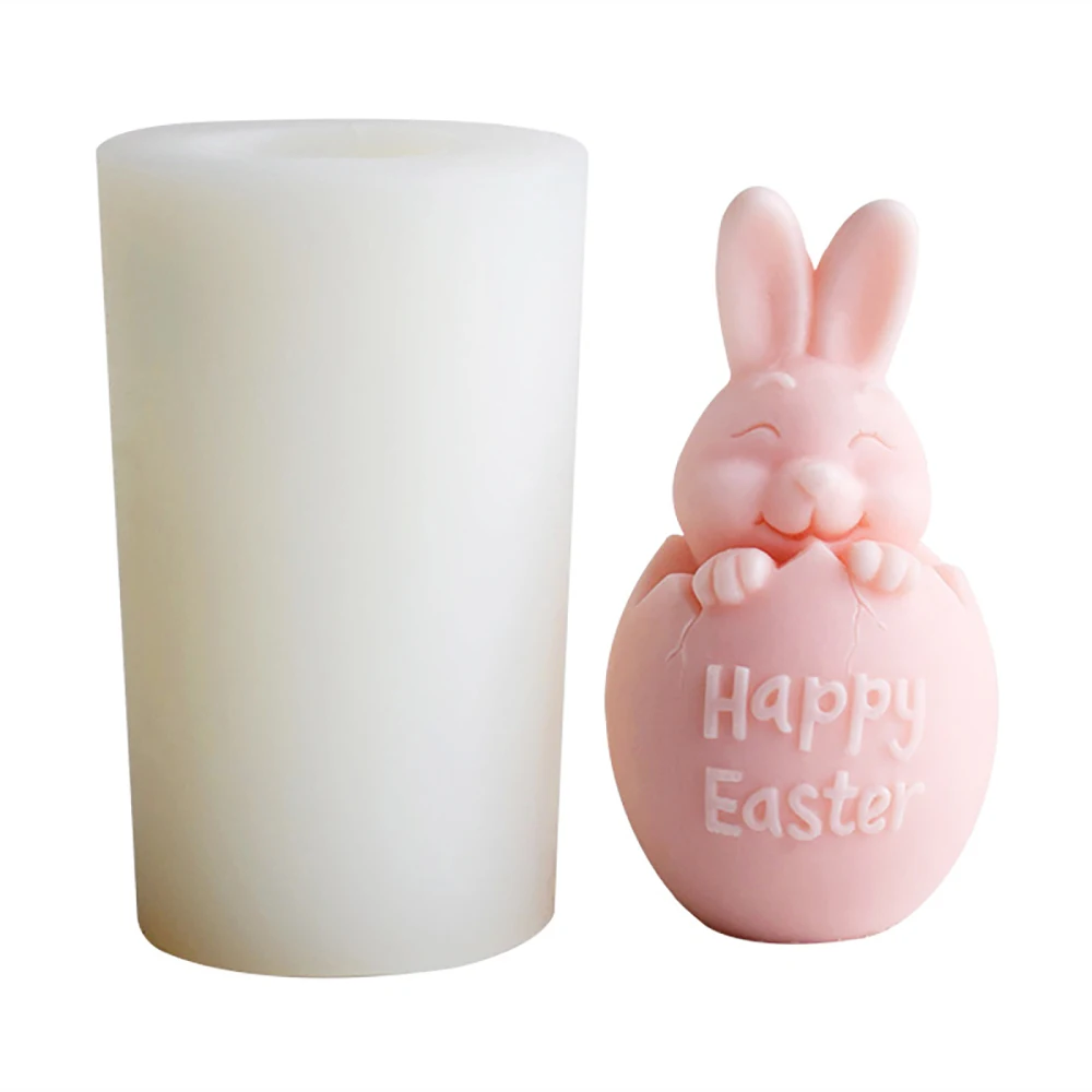 

Silicone Bunny Mold Handmade Soaps White Resin Art Decorations Cute DIY Craft Easter Candles Creative Unique
