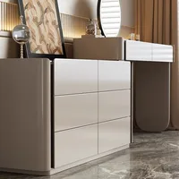 Coiffeuse commode pour ensembles de chambre à coucher vanité moderne avec miroir armoire à bijoux tabouret Console de maquillage coffres vanité 5