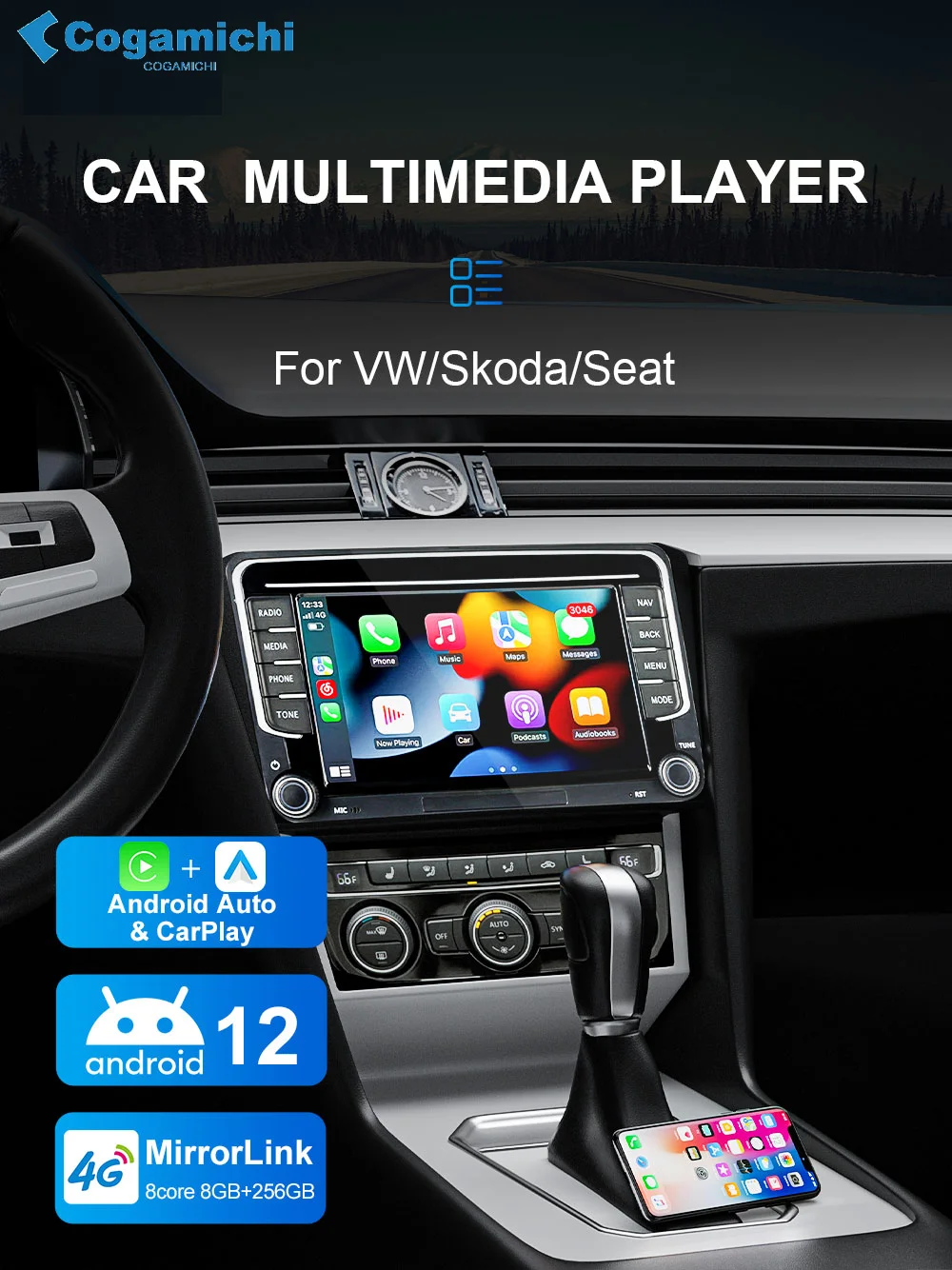

Мультимедийный плеер для VW, мультимедийная магнитола на Android, для Volkswagen Polo, Tiguan, Golf 5, 6, Passat B6, Jetta, Skoda Octavia, 2 Seat, Leno, MK2
