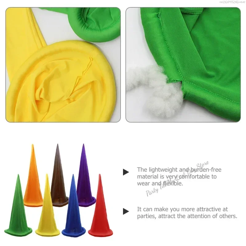 Toddler Gnome Hat for Boy Christmas Elf Costume Fairy Tale Dwarfs Cosplay for Halloween Carnival Party Kids Accessories party hat carnival hat