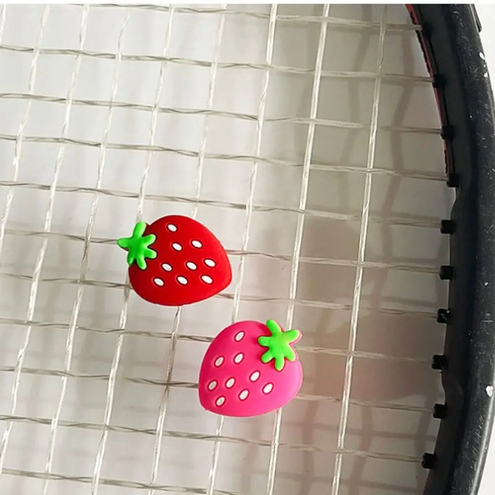 Silicone Strawberry Tennis Racket Vibration Dampeners - Shockproof Sports Accessory