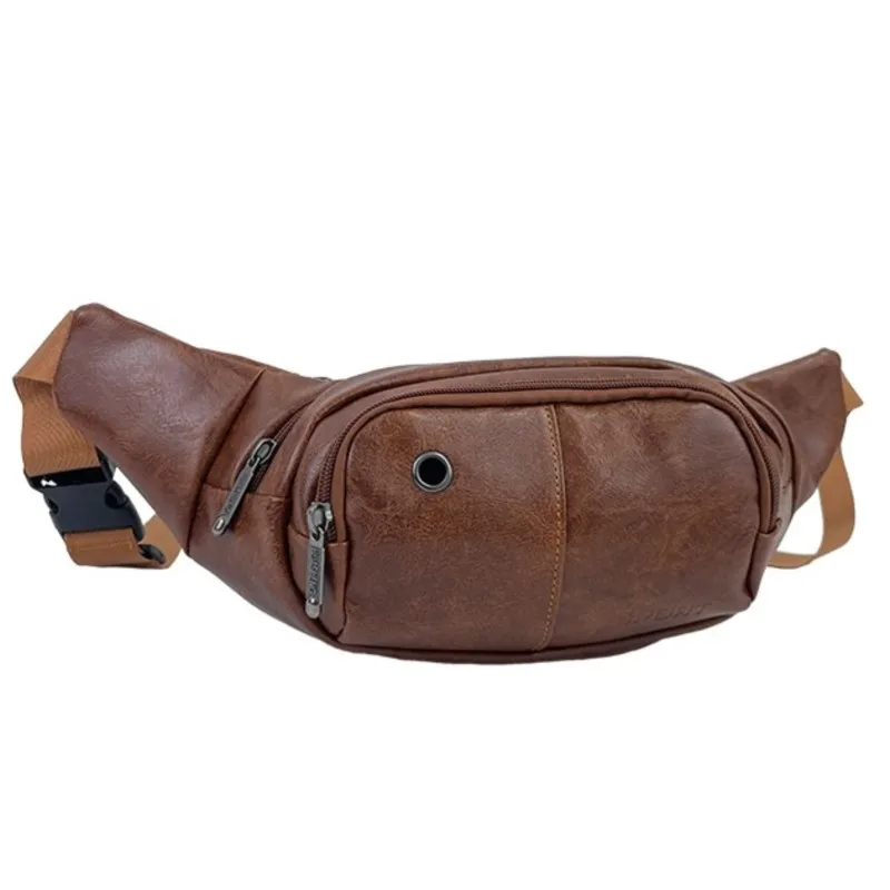 

2023 New Leather Waist Bag Men Fashion Travel Chest Bags Shoulder Purse Causal Fanny Pack Women Waist Pack Phone Crossbody Bag