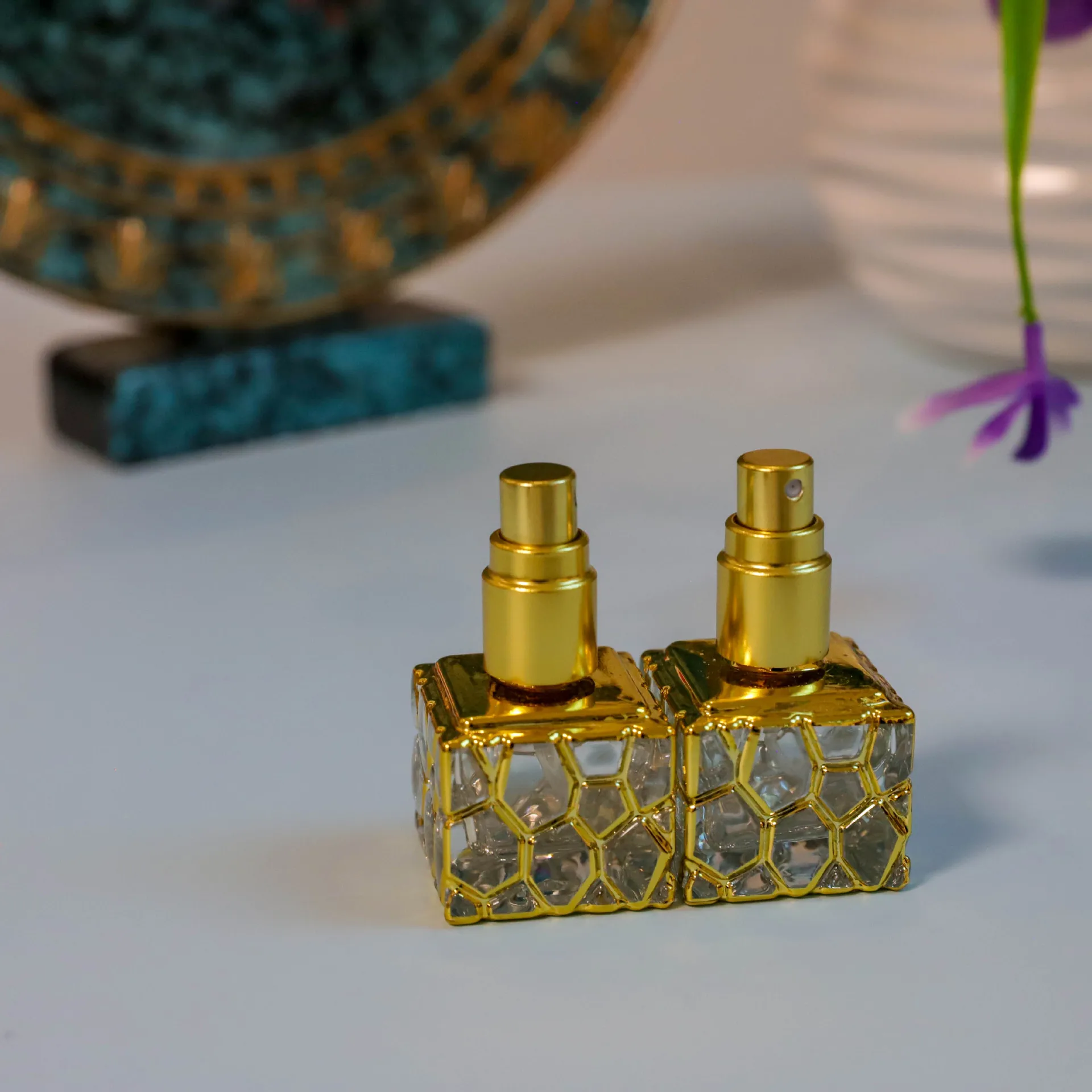 10pcs Empty 10ml Perfume Spray Bottle High-grade Water Cube