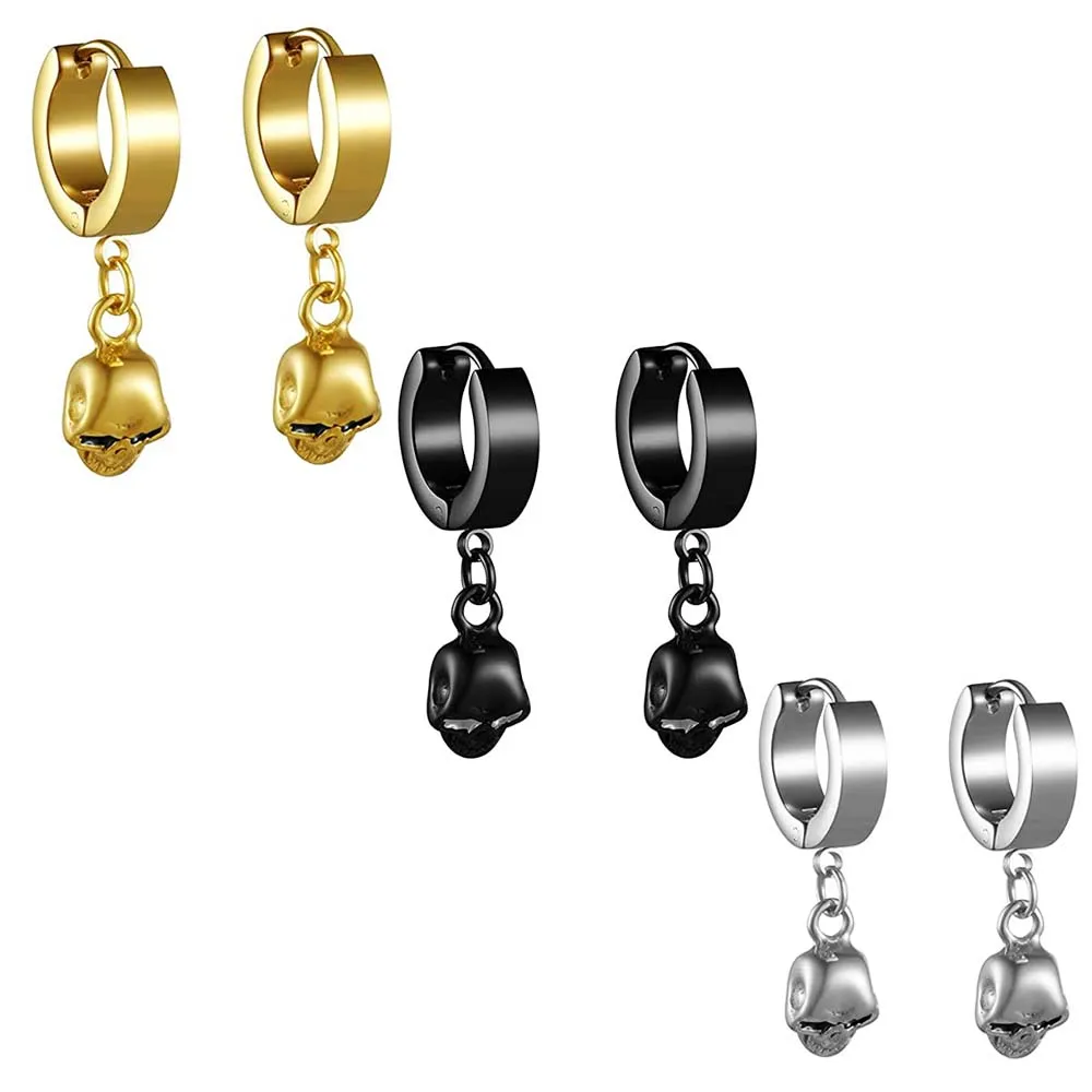 Punk Stud Cross Earrings For Men and Women Stainless/Titanium Steel