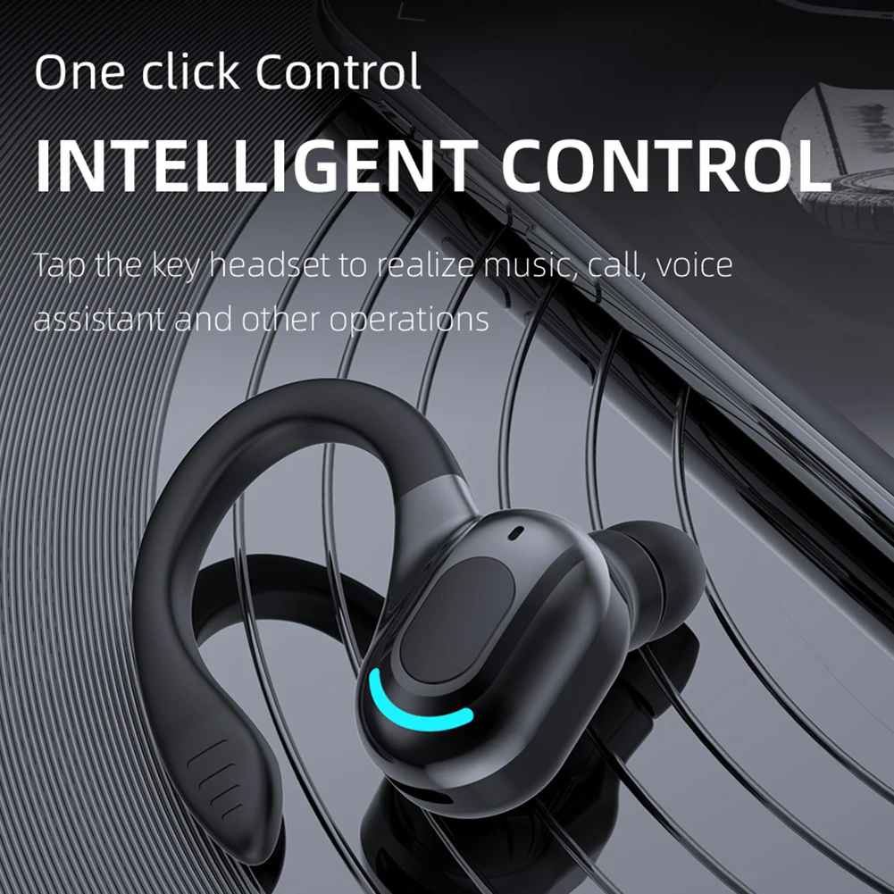 M-F8 Waterproof Hanging Single Ear Earbuds Bluetooth-compatible 5.2 Noise Cancelling Sports Wireless Business Headphones Headset 5