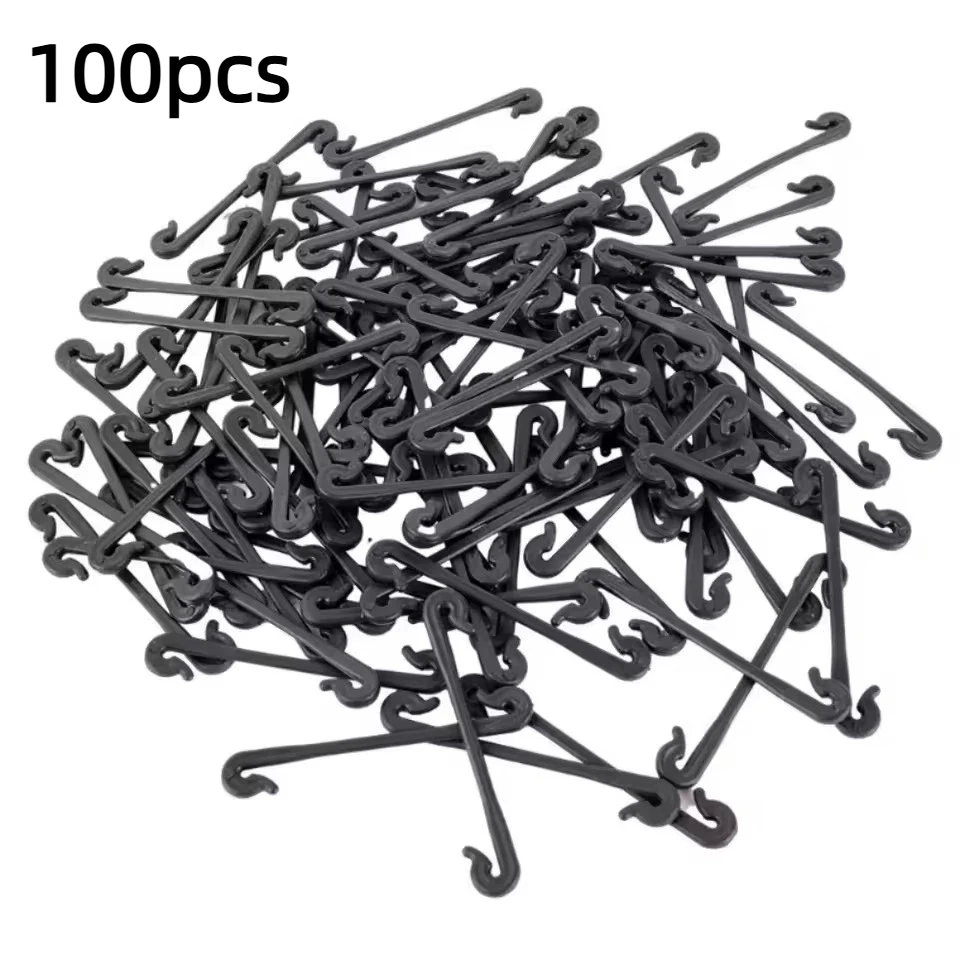 100 Stück Gartenpflanzen-Befestigungsclips, Schnallen für Tomaten- und Gemüseveredelung, Weinranken-Unterstützungsclips, Kunststoff-Befestigungshaken