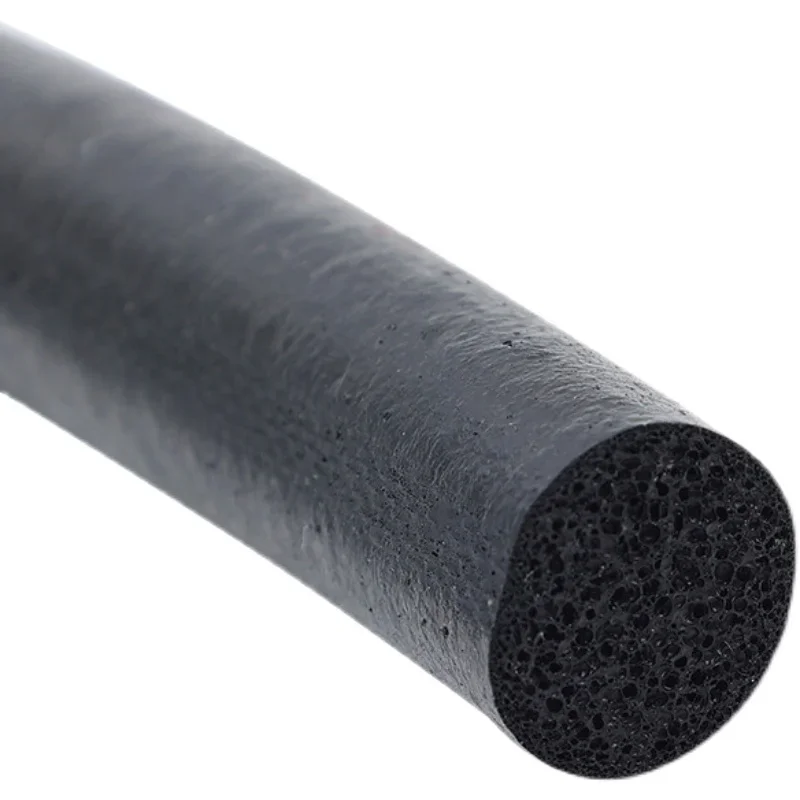 Black EPDM Rubber Foam Sealing Strip Round Sponge Cord Bar for Cabinet Door Seal
