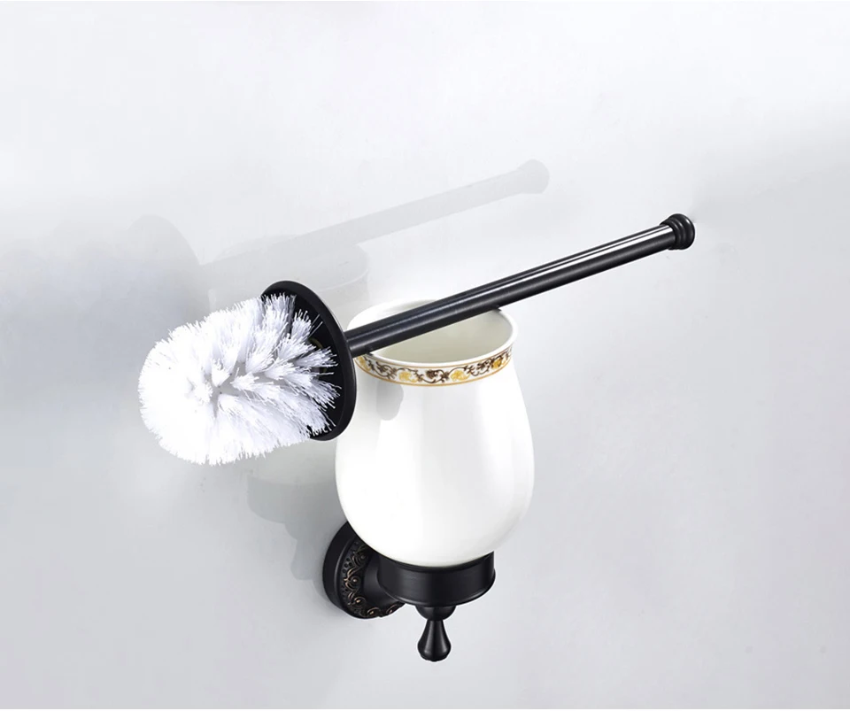 Description Picture 6 of itemBronze Black Bathroom Hardware Set Carved Paper Holder Bathroom Accessories Wall Mounted Toilet Brushed Holder Towel Bar Hooks