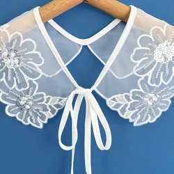 Organza Embroidery Women's Lace Collar Fashion Lace Up Shawl Fake Collar Dingzhu Shawl Collar Detachable Shirt Collar