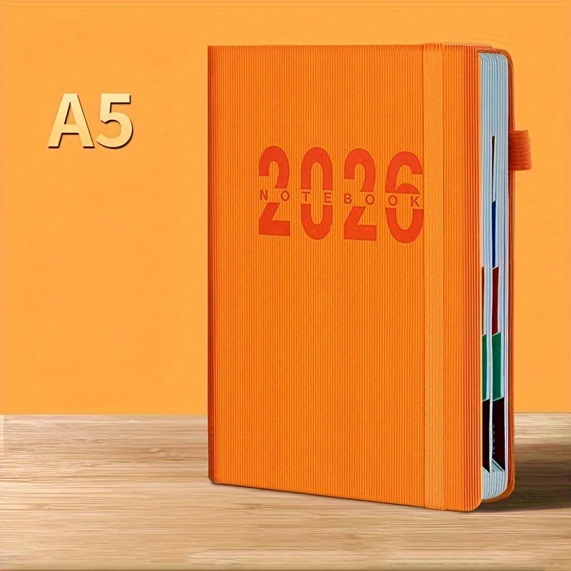 1pc 2026 새 달력 일기, 시간 관리 및 자기 훈련을 위한 400페이지 일일 일정 노트, 사무용 일정표, 수첩, 노트북