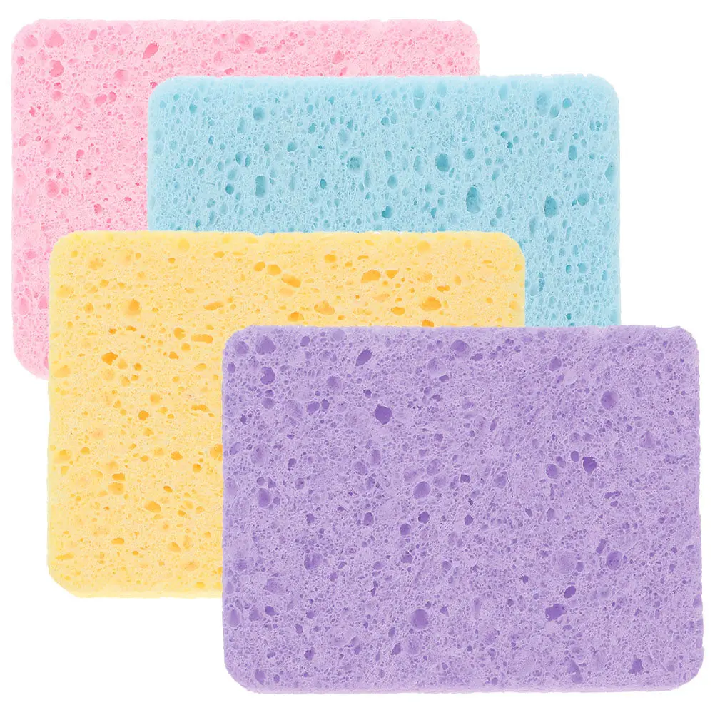4Pcs 물 흡수성 페인팅 스폰지 수채화 예술 일러스트레이션 청소 및 공예 사용을 위한 컬러 스폰지 세트